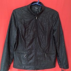 Elemeniz Petite Zip Up Black Jacket Size PL NWT